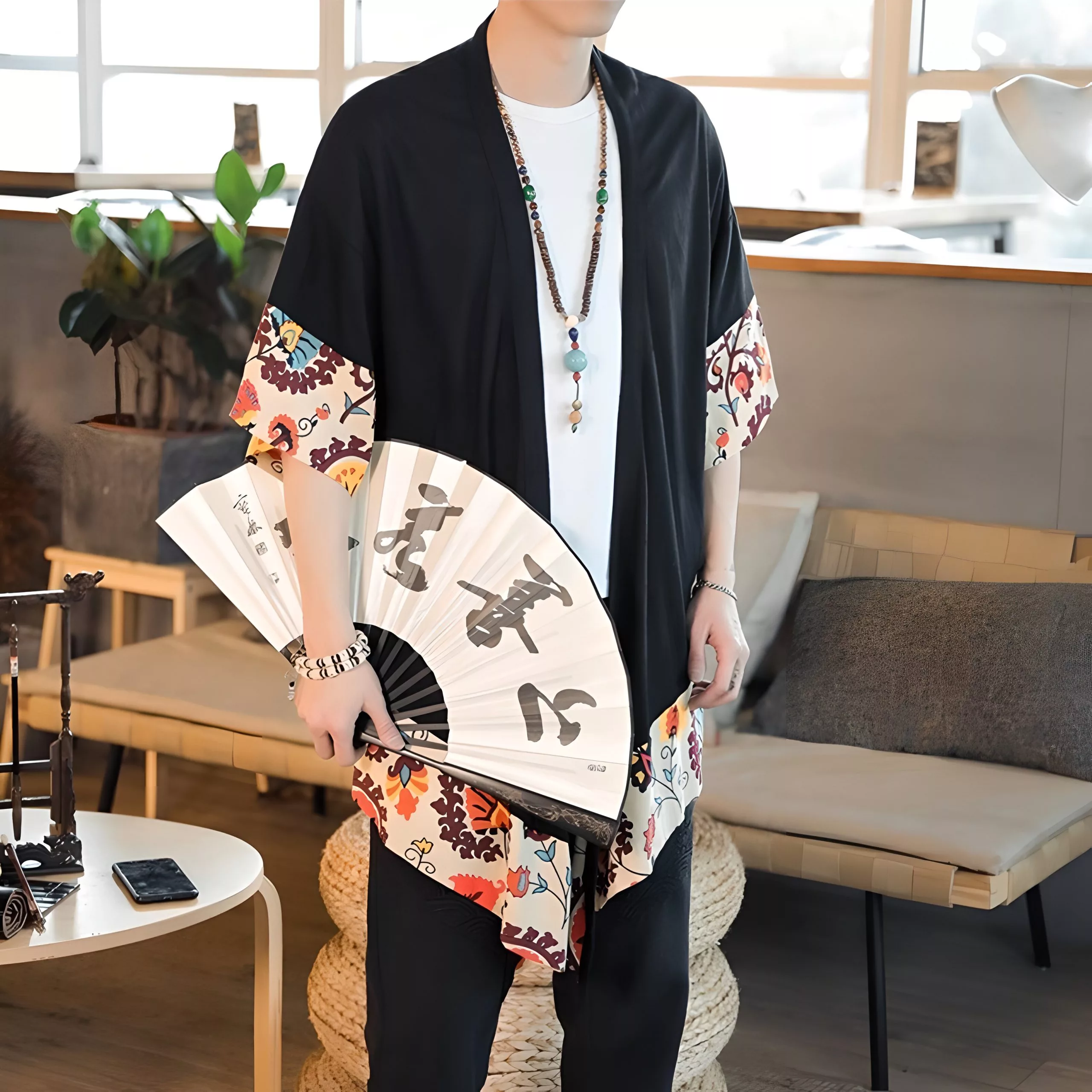 kimono cardigan men, men's haori, haori jacket men