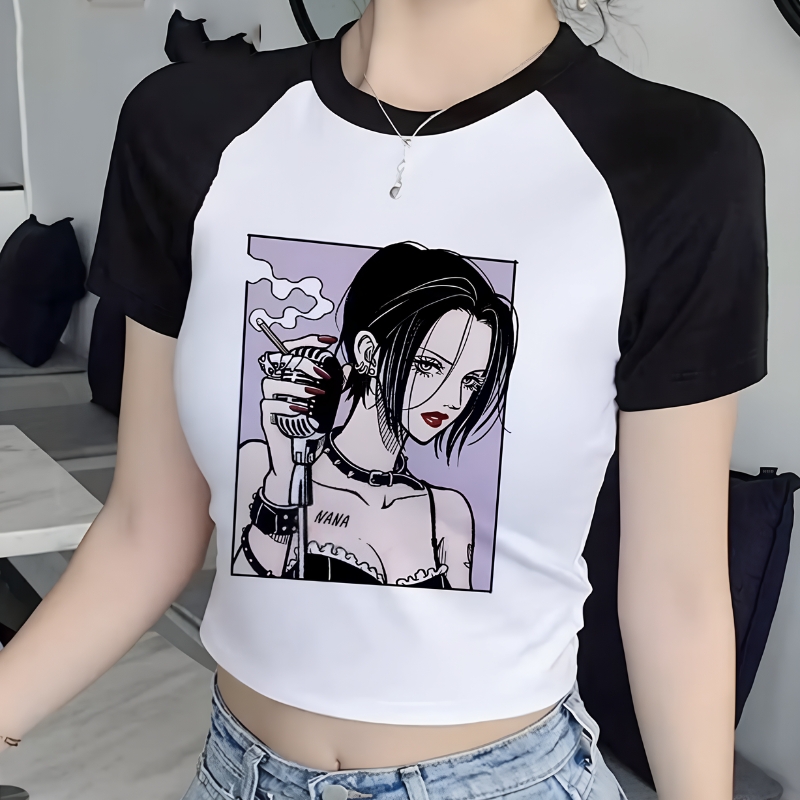 crop top t shirt, anime t-shirt